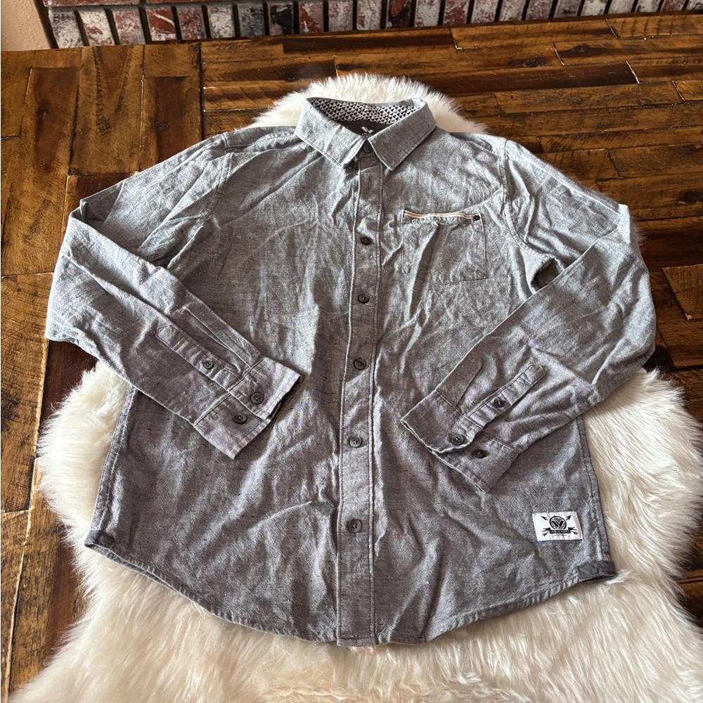 Shaun White Gray Casual Button-Down Shirt
